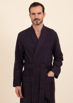 Ventnor Stripe Dressing Gown -Fashion Pajama Shop mens warm dressing gown vs2
