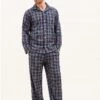 Tobermory Check Wool Blend Pyjamas -Fashion Pajama Shop mens wool cotton blend pyjamas tc