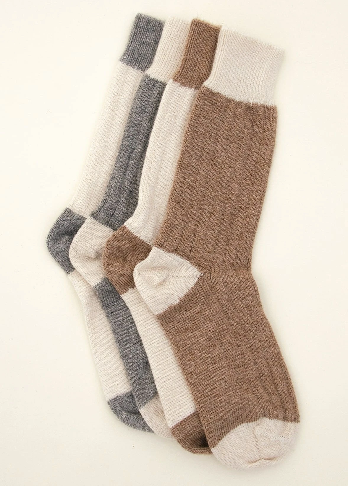 Alpaca Bed Socks - Undyed Shades 3 Alpaca Bed Socks - Undyed Shades