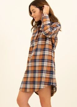 Findhorn Organic Check Nightshirt -Fashion Pajama Shop organic brushed cotton nightshirt fo2