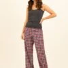 Raspberry Ripple Organic Pyjama Trousers -Fashion Pajama Shop organic cotton pyjama bottoms pink check rr2