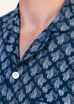 Botany Blue Paisley Pyjamas 11 Botany Blue Paisley Pyjamas -Fashion Pajama Shop paisley pyjamas bb 1