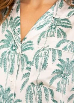 Palm Tree Silk Pyjamas -Fashion Pajama Shop palm trees silk pyjamas pt