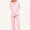 Colemere Stripe Pyjamas -Fashion Pajama Shop pink pyjamas cs