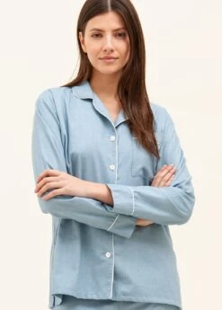 Burford Blue Pyjamas -Fashion Pajama Shop plain blue pyjamas bb