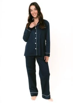 Midnight Moon Pyjamas -Fashion Pajama Shop plain blue pyjamas mm