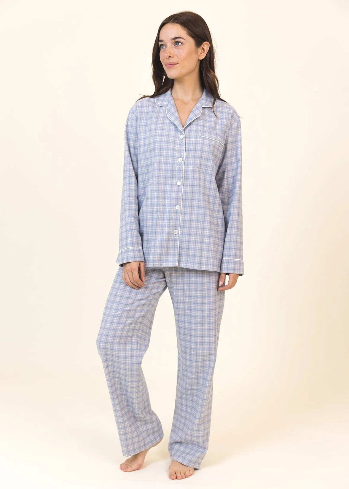 Sandwood Check Wool Blend Pyjamas 4 Sandwood Check Wool Blend Pyjamas - Image 2
