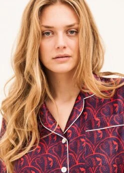 Lovebird Silk Pyjamas -Fashion Pajama Shop pretty silk print pyjamas lb 1 1