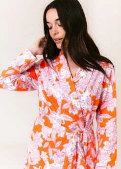 Elephant Parade Dressing Gown -Fashion Pajama Shop printed cotton dressing gown ep