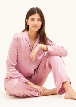 Slipper Pink Silk Pyjamas -Fashion Pajama Shop pure silk pyjamas sp