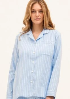 Alvie Blue Stripe Pyjamas 12 Alvie Blue Stripe Pyjamas -Fashion Pajama Shop quality brushed cotton pyjamas ab