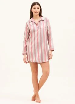 Tenby Stripe Nightshirt -Fashion Pajama Shop quality cotton nightshirt ts