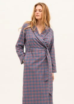 Dorney Check Wool Dressing Gown -Fashion Pajama Shop quality dressing gown dc
