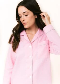 Pagham Pink Linen Pyjamas -Fashion Pajama Shop quality linen pyjamas pp 1