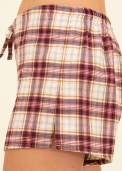 Brancaster Check Wool Blend Pyjama Shorts -Fashion Pajama Shop red check pj shorts bc2