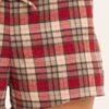 Jam Sandwich Organic Pyjama Shorts -Fashion Pajama Shop red checked sleep shorts