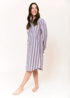 Southsea Stripe Tencel Nightshirt -Fashion Pajama Shop sustainable tencel fabric nightshirt ss