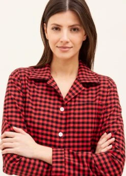 Carnaby Check Pyjamas -Fashion Pajama Shop tall pyjamas red check cc