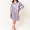 Southsea Stripe Tencel Nightshirt -Fashion Pajama Shop tencel cotton blend nightshirt so