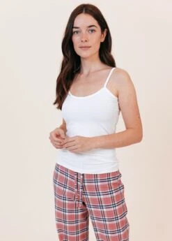 Woolacombe Check PJ Trousers -Fashion Pajama Shop warm pink pj bottoms w