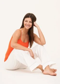 Pearl White PJ Trousers -Fashion Pajama Shop white brushed cotton pyjamas