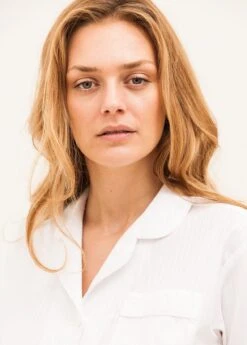 Polar White Stripe Pyjamas -Fashion Pajama Shop white pyjamas pw