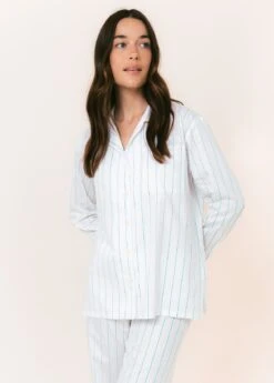 Studland Stripe Pyjamas -Fashion Pajama Shop white pyjamas ss