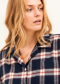 Tummel Check Pyjamas -Fashion Pajama Shop womens blue check pyjamas tc