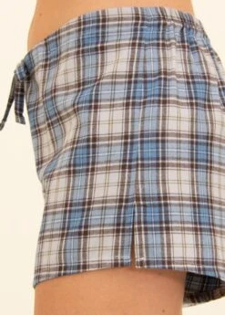 Lomond Organic Pyjama Shorts -Fashion Pajama Shop womens blue organic cotton pyjama shorts lo1