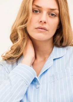 Alvie Blue Stripe Pyjamas 11 Alvie Blue Stripe Pyjamas -Fashion Pajama Shop womens blue striped pyjamas ab