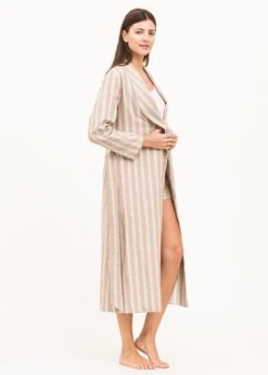 Hazy Days Linen Dressing Gown -Fashion Pajama Shop womens linen cotton dressing gown