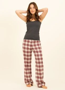 Brancaster Check Wool Blend PJ Trousers -Fashion Pajama Shop womens luxury pyjama bottoms bc2