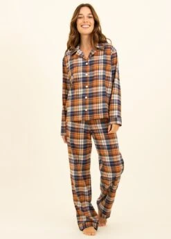 Findhorn Organic Check Pyjamas -Fashion Pajama Shop womens organic cotton check pyjamas fo2