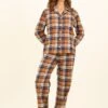 Findhorn Organic Check Pyjamas -Fashion Pajama Shop womens organic cotton pyjamas fo2