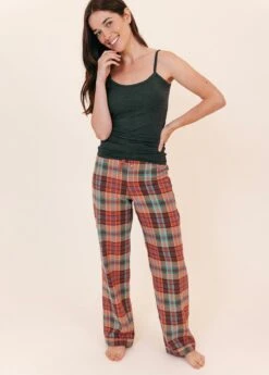 Bamburgh Check Pyjama Trousers -Fashion Pajama Shop womens thick tartan pj bottoms bc 1