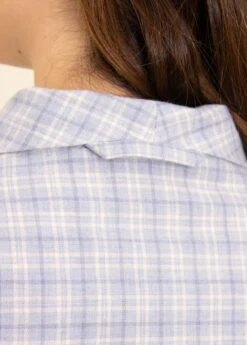 Sandwood Check Wool Blend Dressing Gown -Fashion Pajama Shop womens uk made dressing gown sc