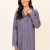 Dorney Check Wool Blend Nightshirt -Fashion Pajama Shop womens wool cotton blend nightshirt dc