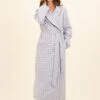 Sandwood Check Wool Blend Dressing Gown -Fashion Pajama Shop womens wool dressing gown sc