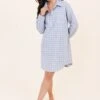 Sandwood Check Wool Blend Nightshirt -Fashion Pajama Shop womens wool nightshirt sc