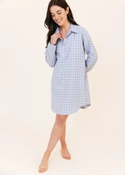Fashion Pajama Shop 36 Sandwood Check Wool Blend Nightshirt