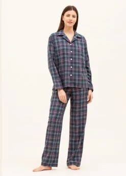 Tobermory Check Wool Blend Pyjamas -Fashion Pajama Shop wool pyjamas tc